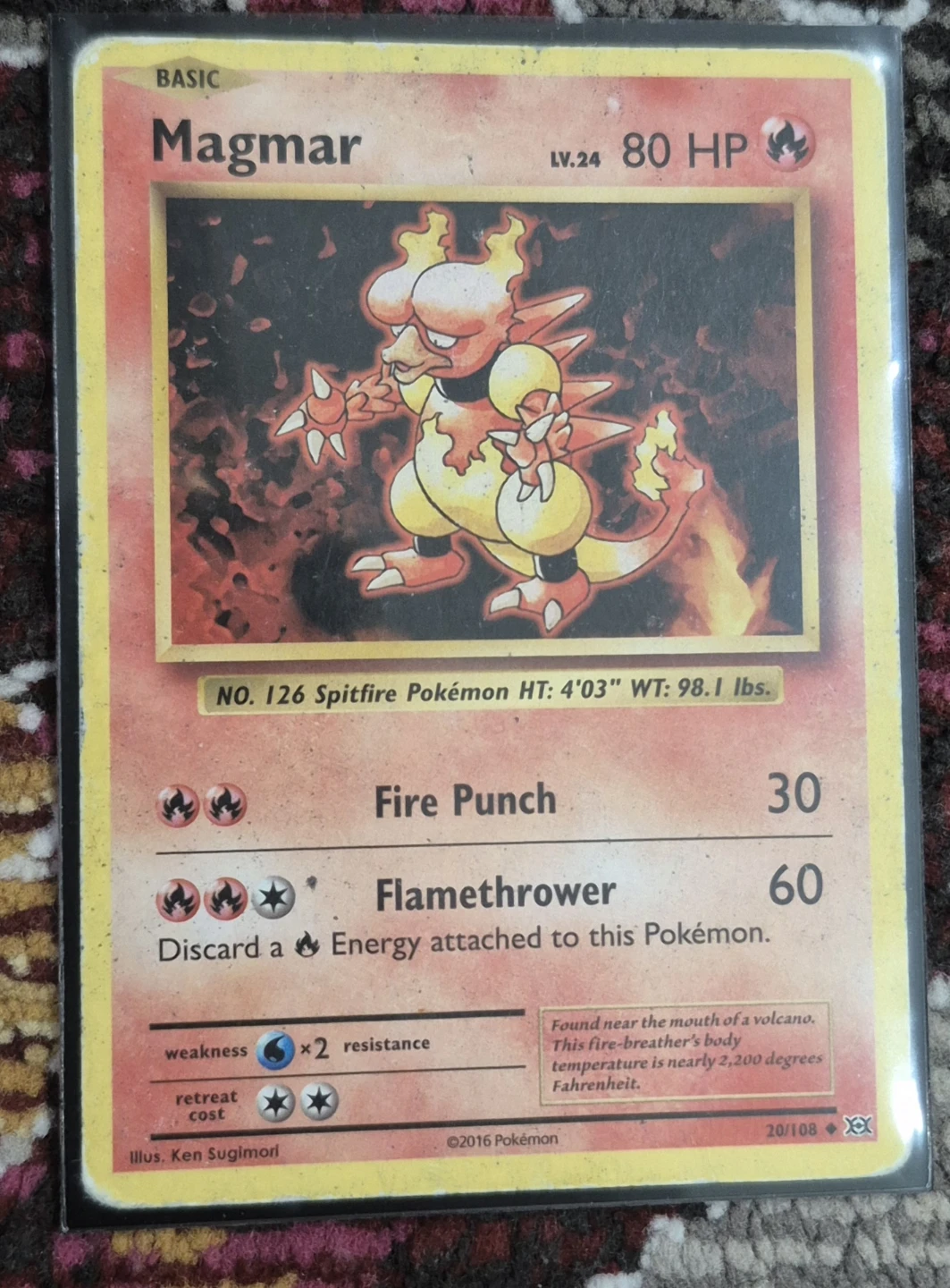 Magmar Pokemon Trading Card 2016