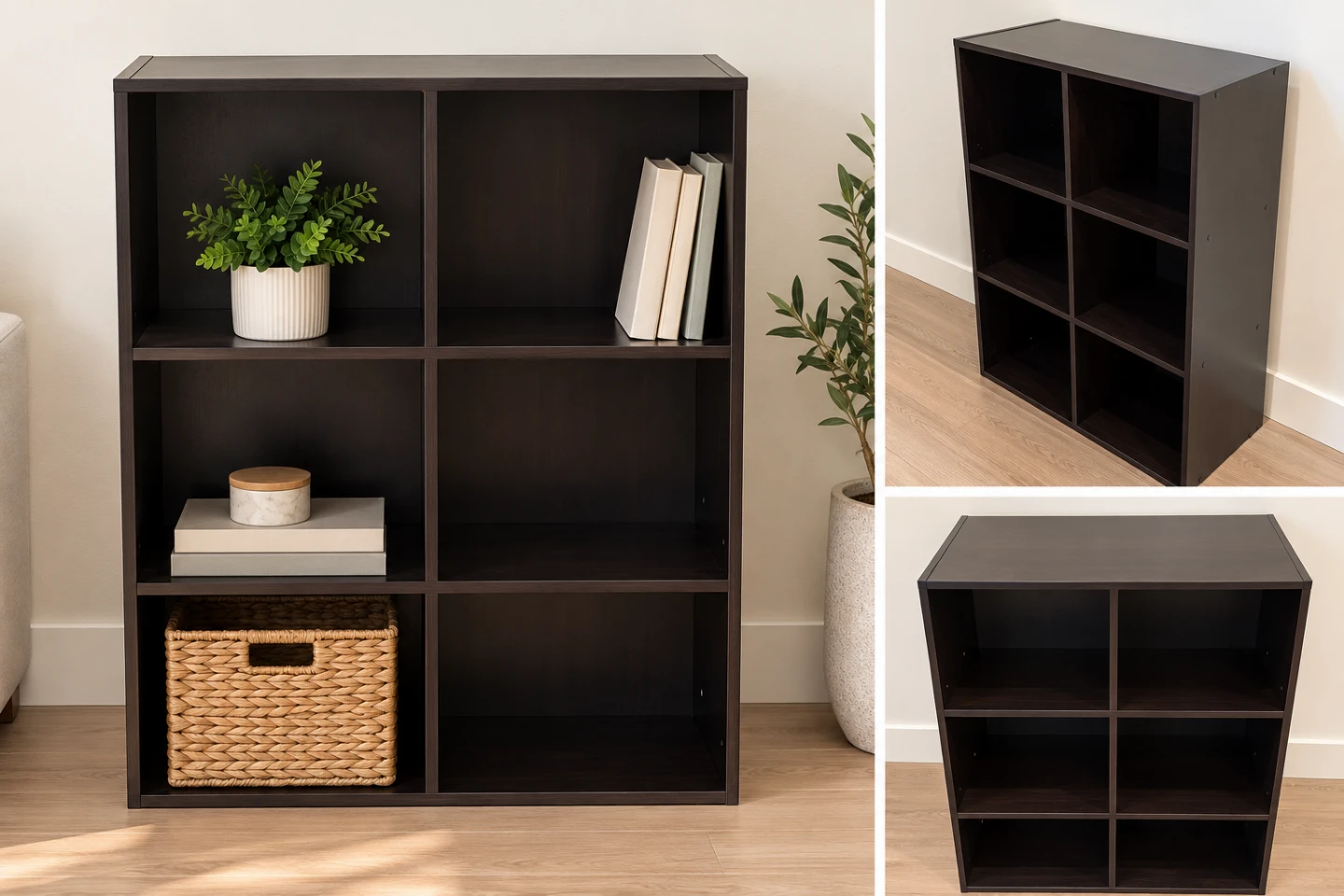 Dark Brown 6-Cube Storage Organizer