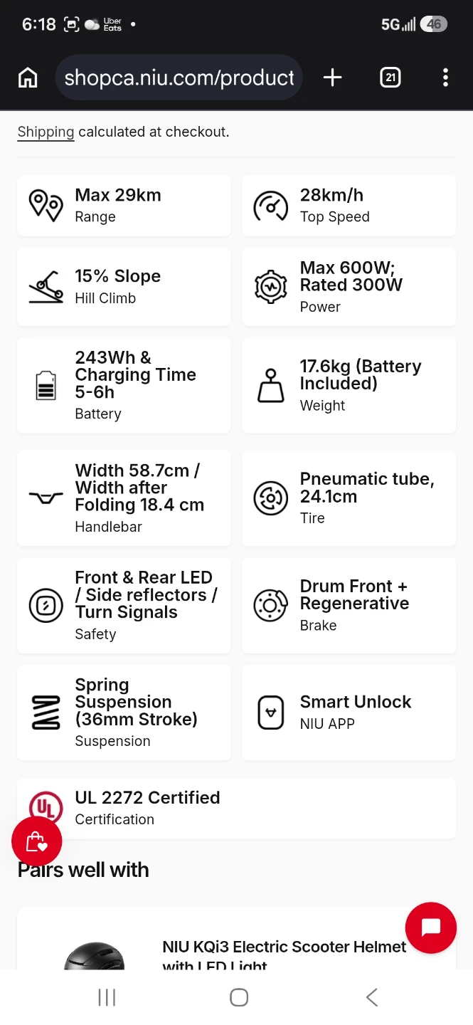 NIU KQi 100F Electric Scooter 28km/h | Range 29km × 1 Gray - photo 4