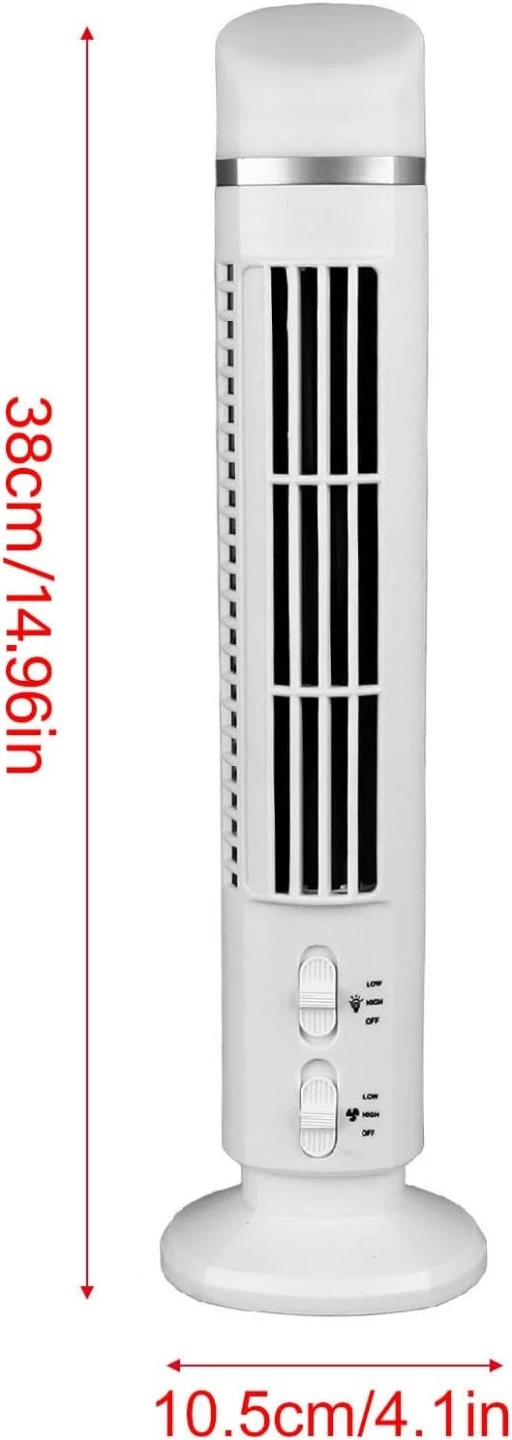 USB Portable Tower Fan with LED Light - photo 3
