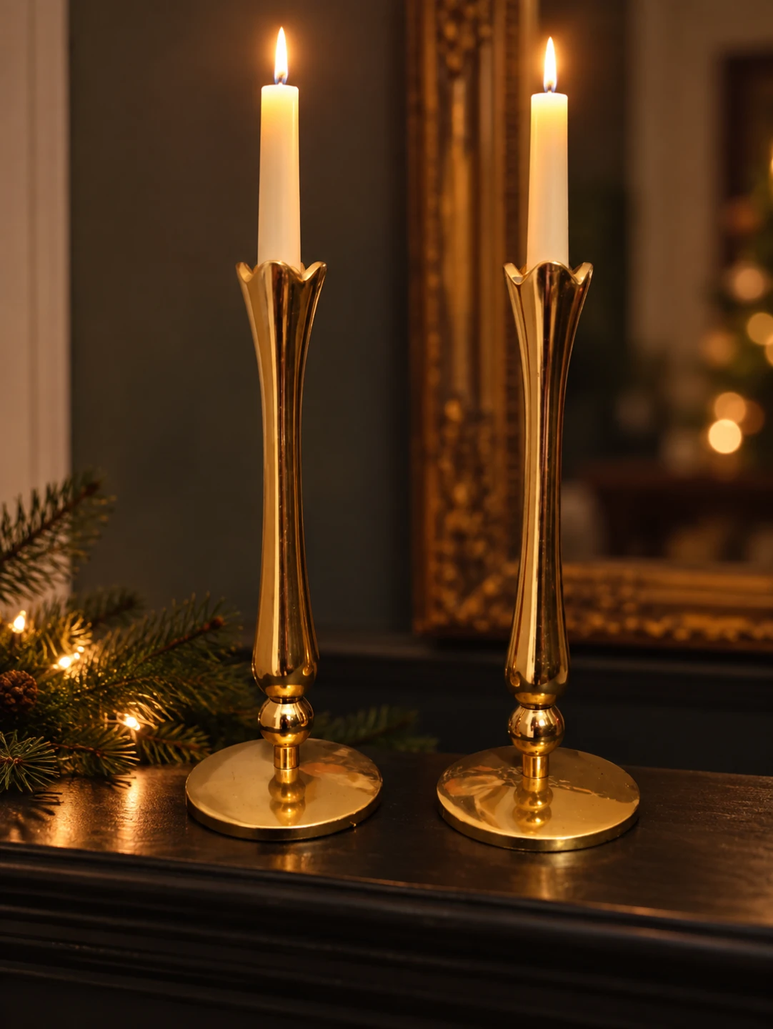Pair of 70s Brass Candle Holders - photo 5