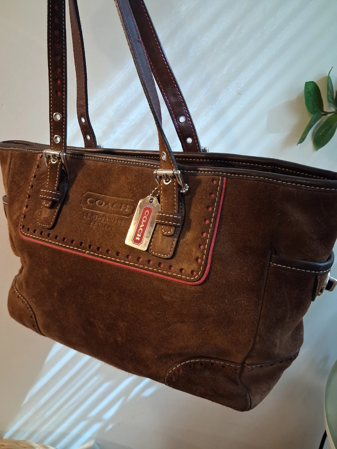 2004 Vintage Y2K Coach Hampton Brown Suede Bag - photo 3