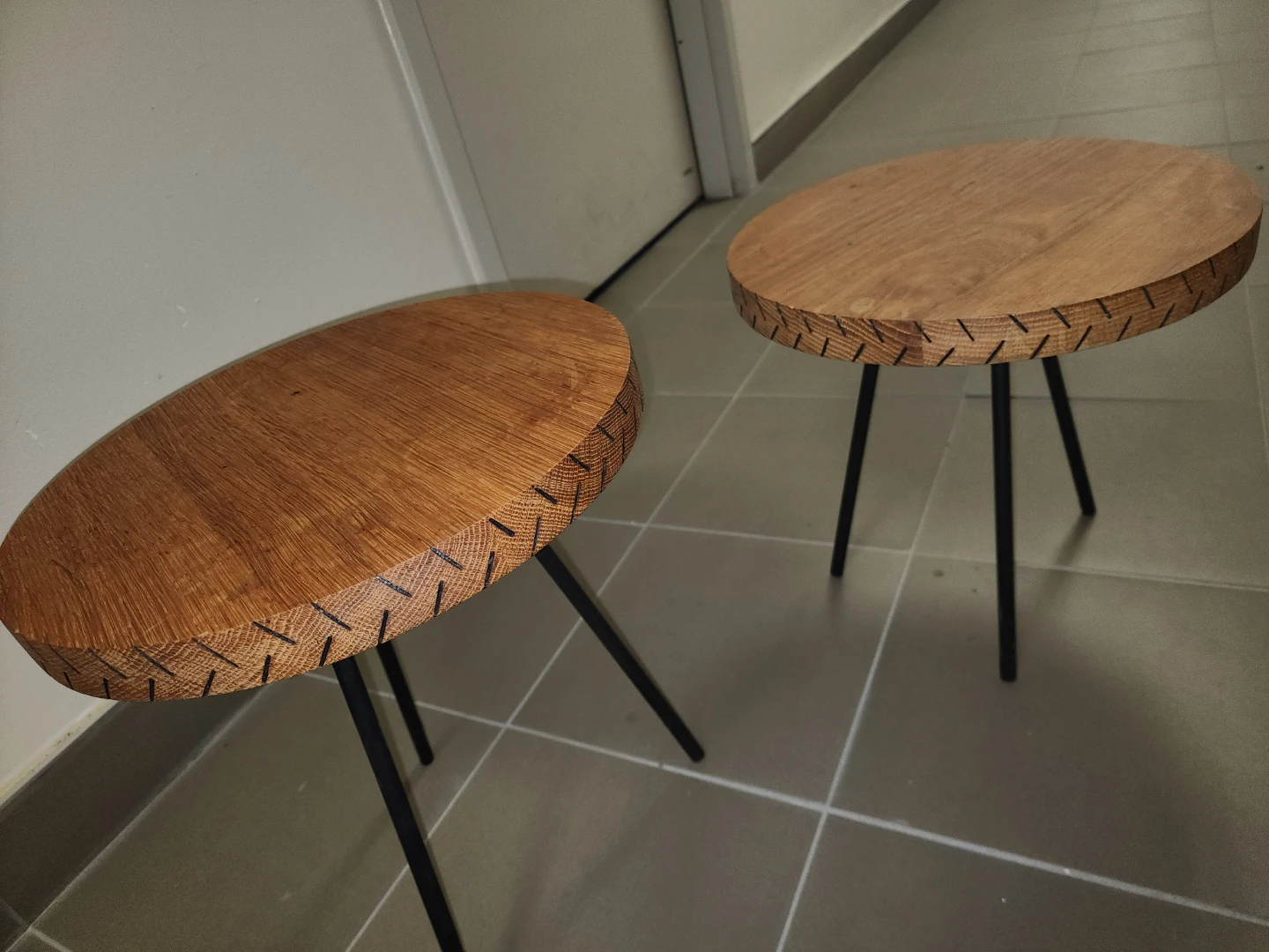 Set of Two Wooden Side Tables