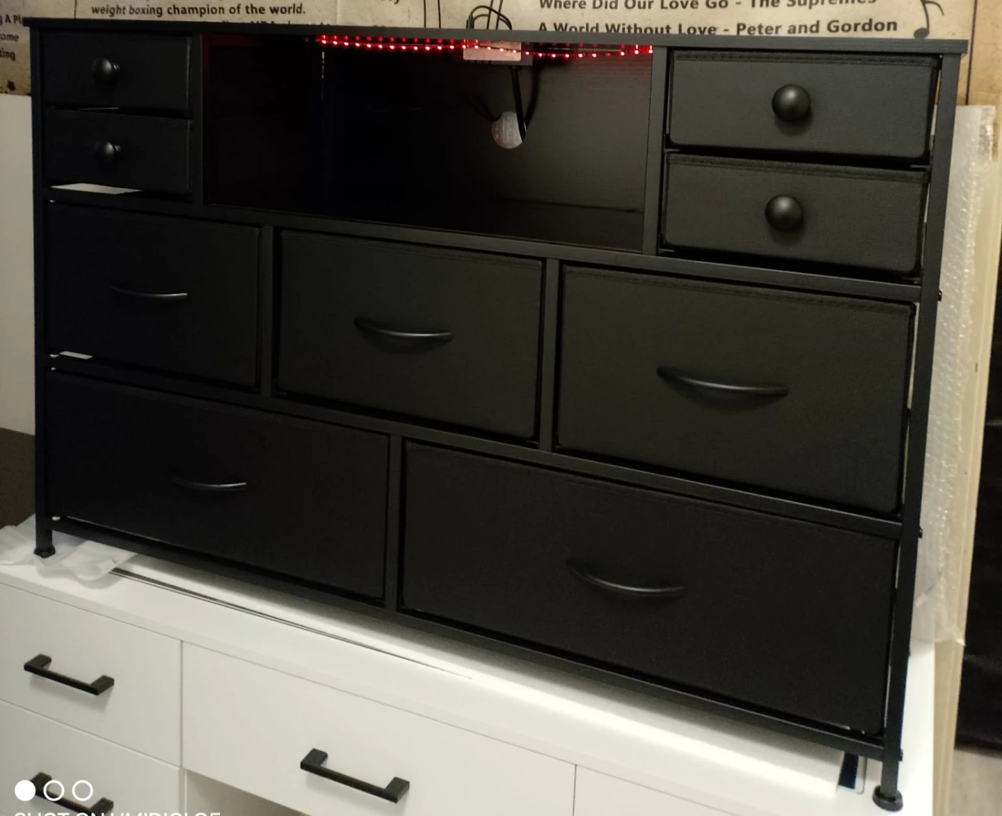 Black Fabric Drawer Storage Unit - photo 3