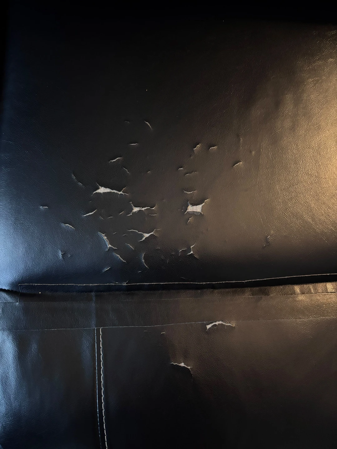 Pair of Black Faux Leather sofa - photo 3
