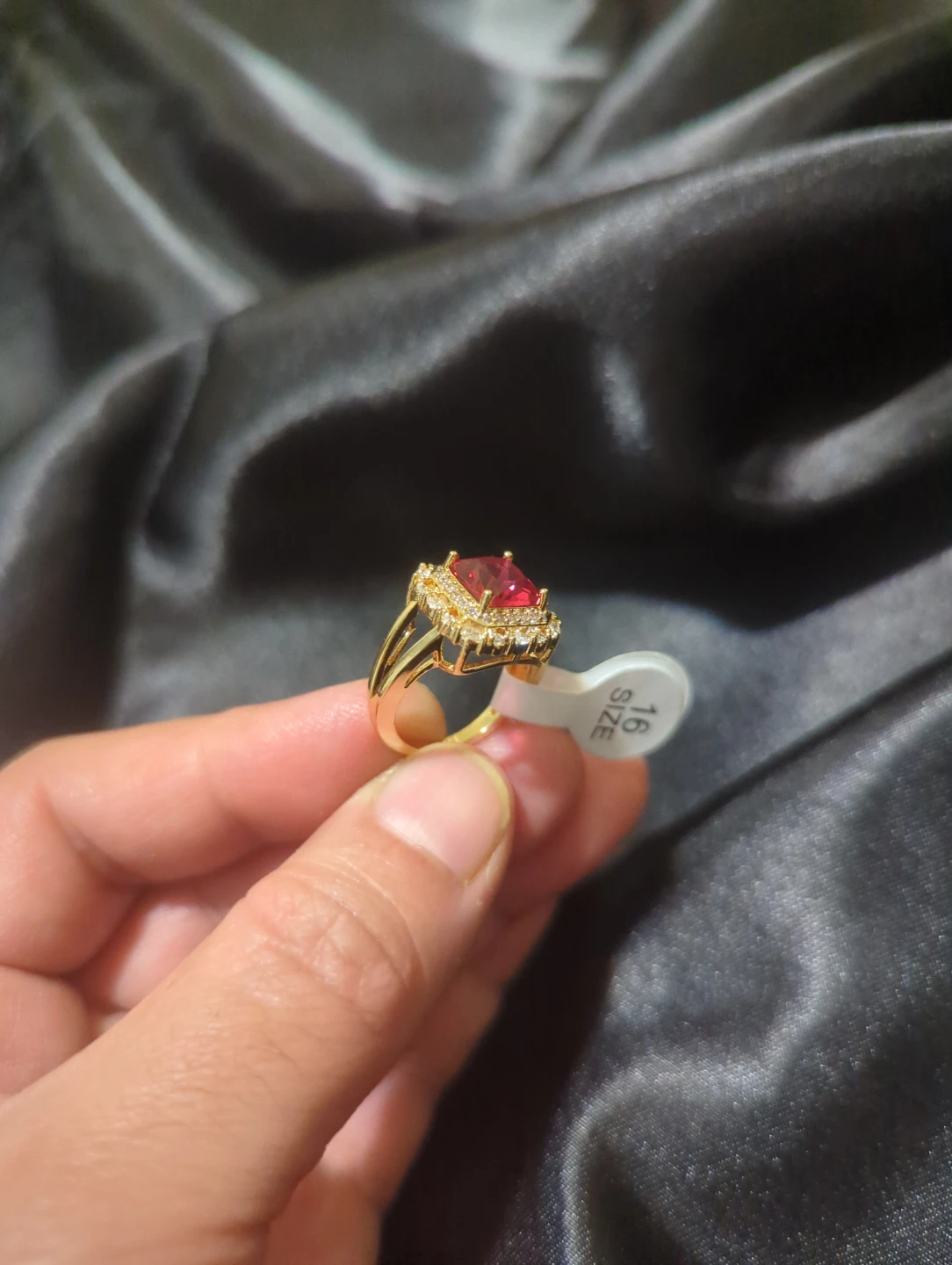 Gold-Tone Ring with Red Stone - photo 2