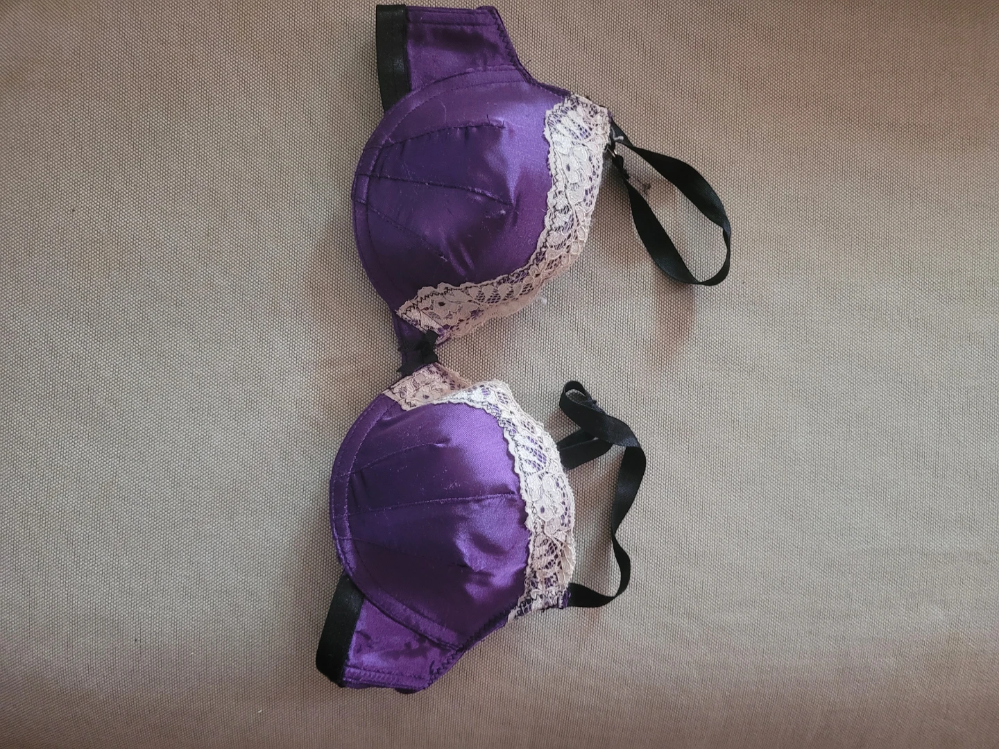 Purple Lace Trim Bra