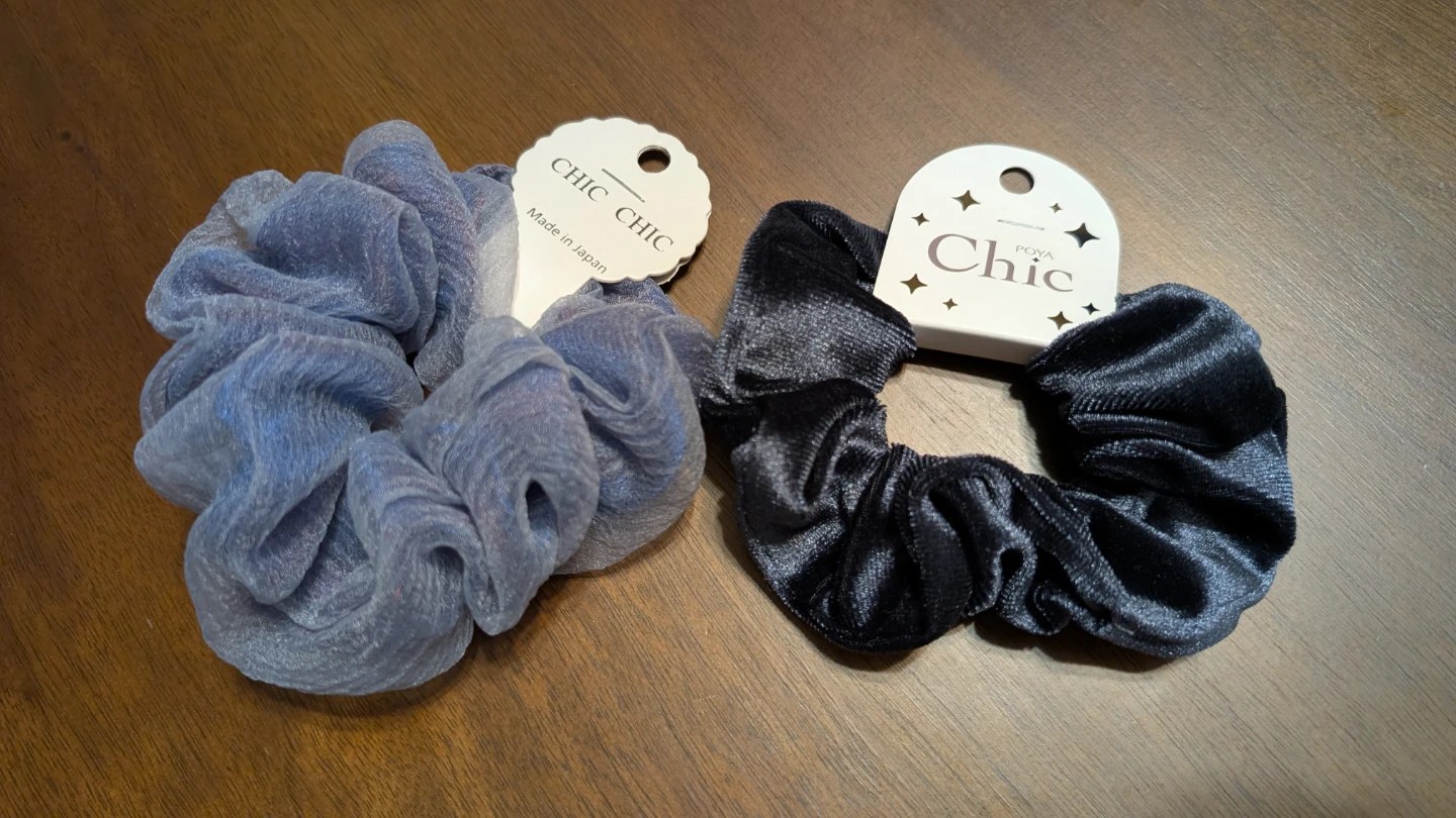 Set of two hair scrunchies