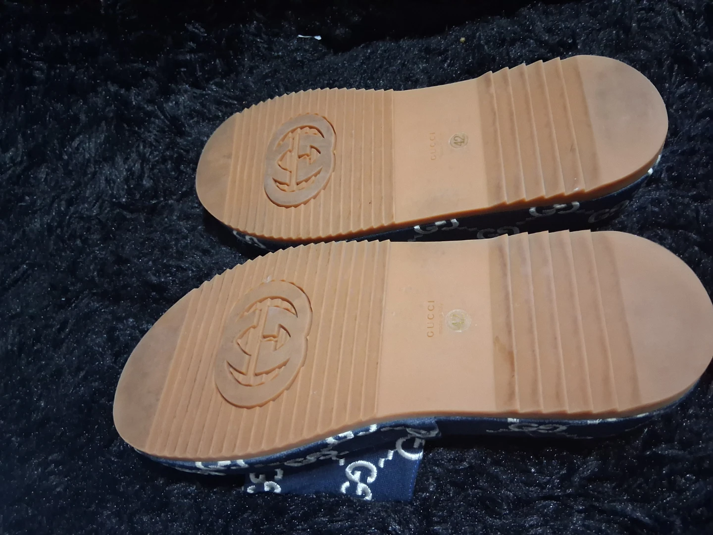 Gucci GG Denim Platform Slides Size 42 - photo 3