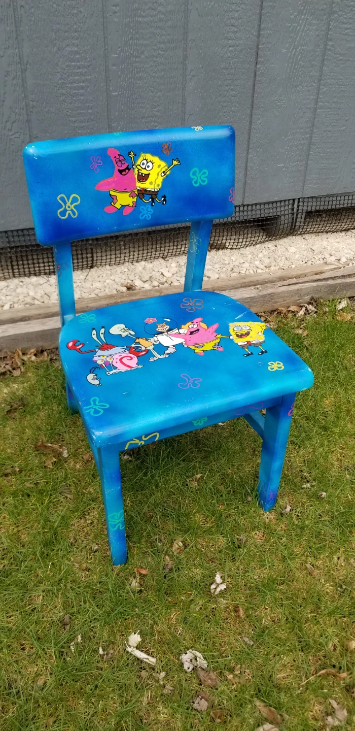 Hand-painted Spongebob Squarepants Kid's Chair