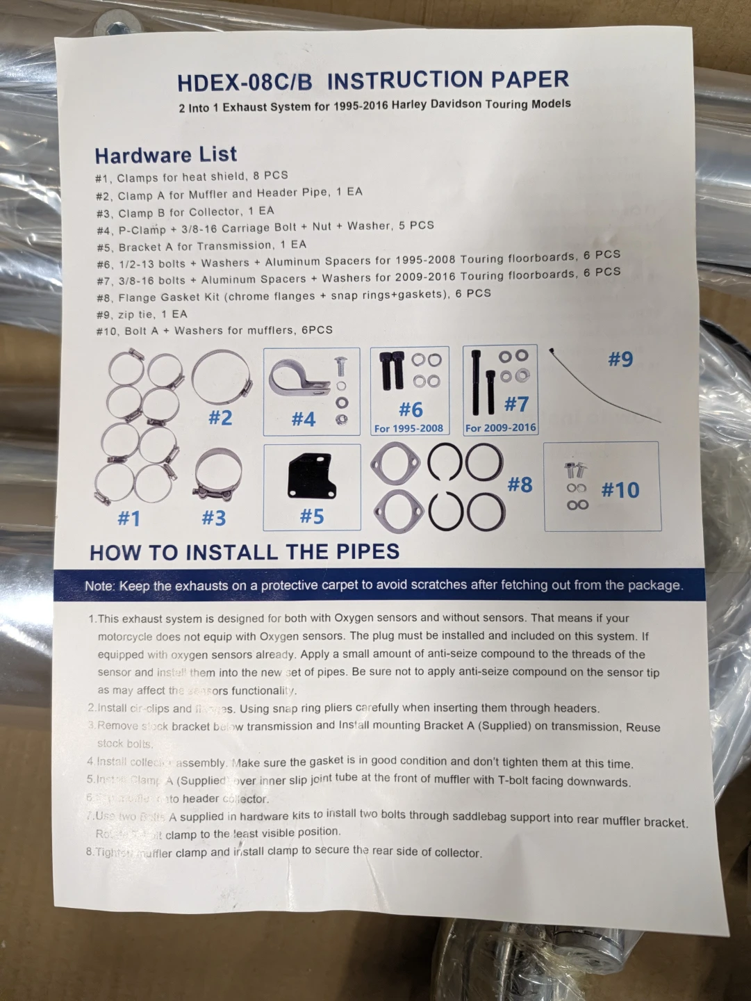 New-HDEX-08C/B 2-into-1 Exhaust for Harley Davidson Touring - photo 3
