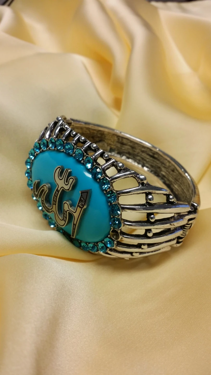 Silver-tone Bracelet with Blue Stone