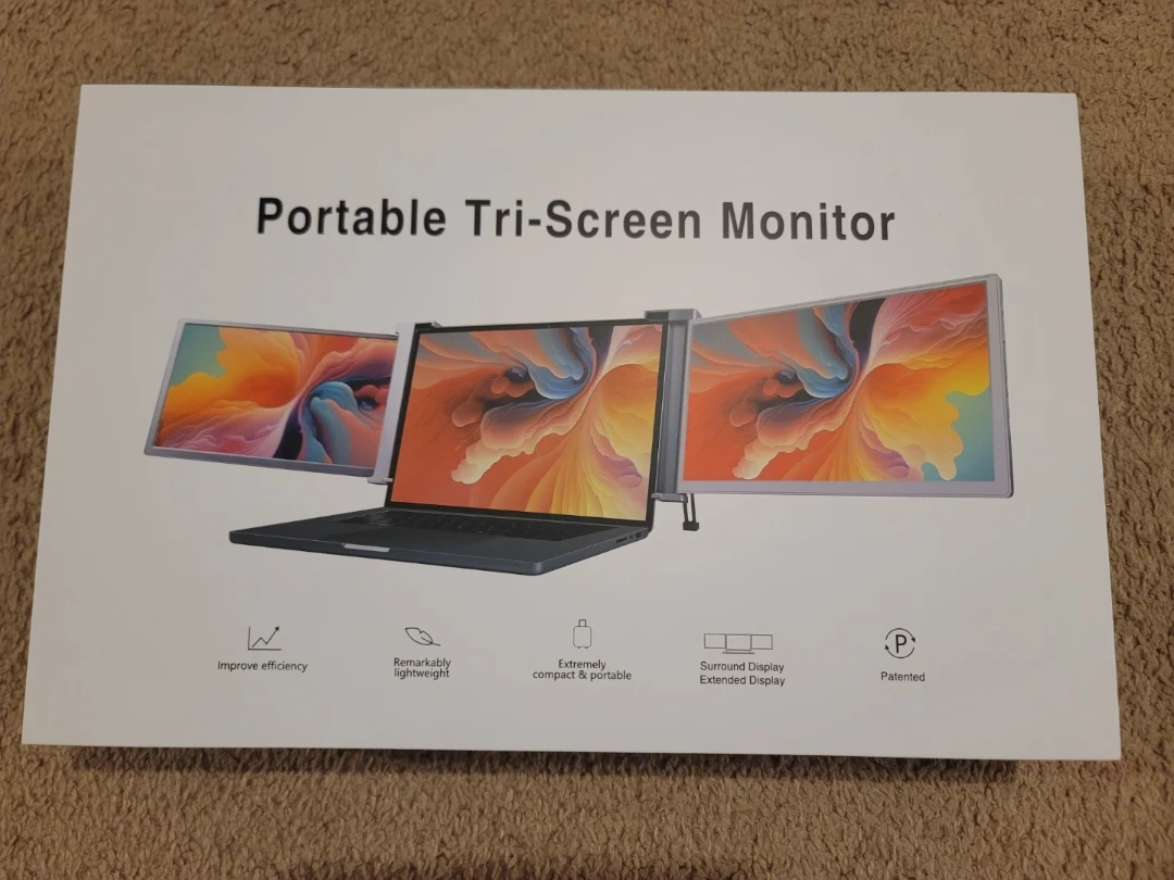 Portable Tri-Screen Laptop Monitor