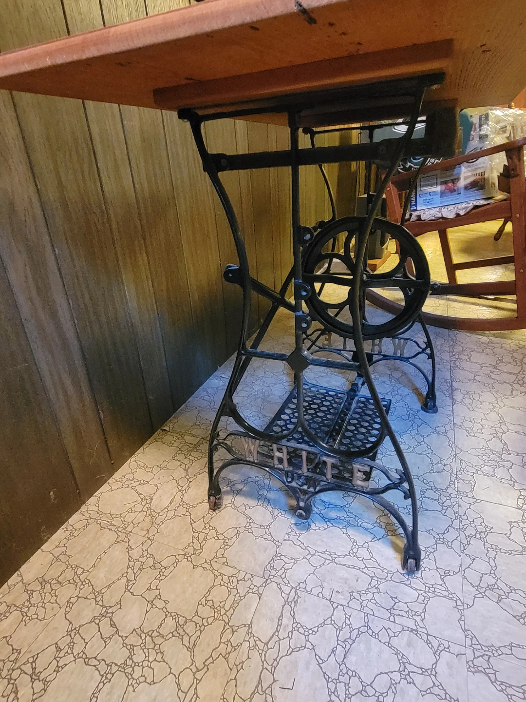 Vintage "White" Brand Treadle Sewing Machine Base Table - photo 3