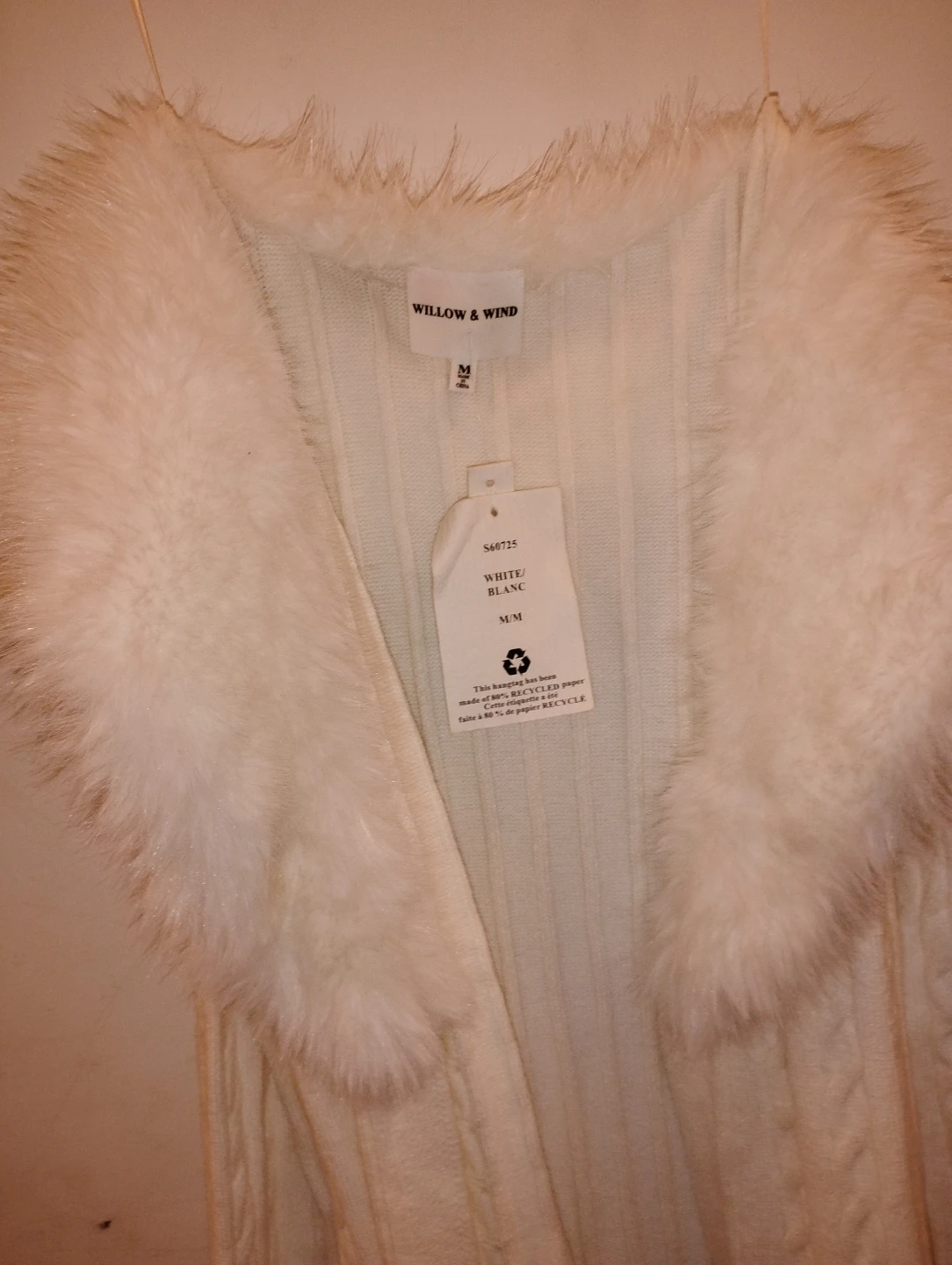 Willow & Wind White Faux Fur Cardigan - photo 5