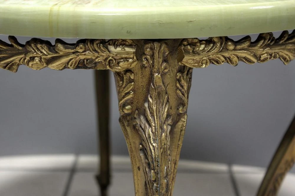 Vintage Round Green Onyx Marble Tops End Table(s) - photo 5
