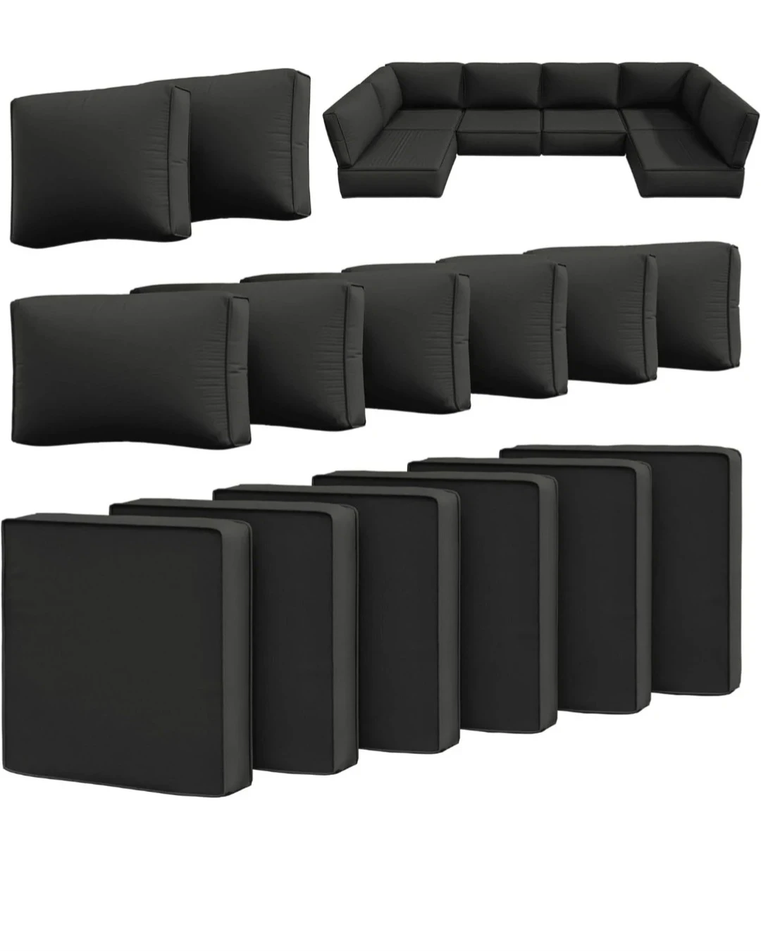 Outdoor Patio Sofa Cushion Covers - Black 🍁 - photo 2