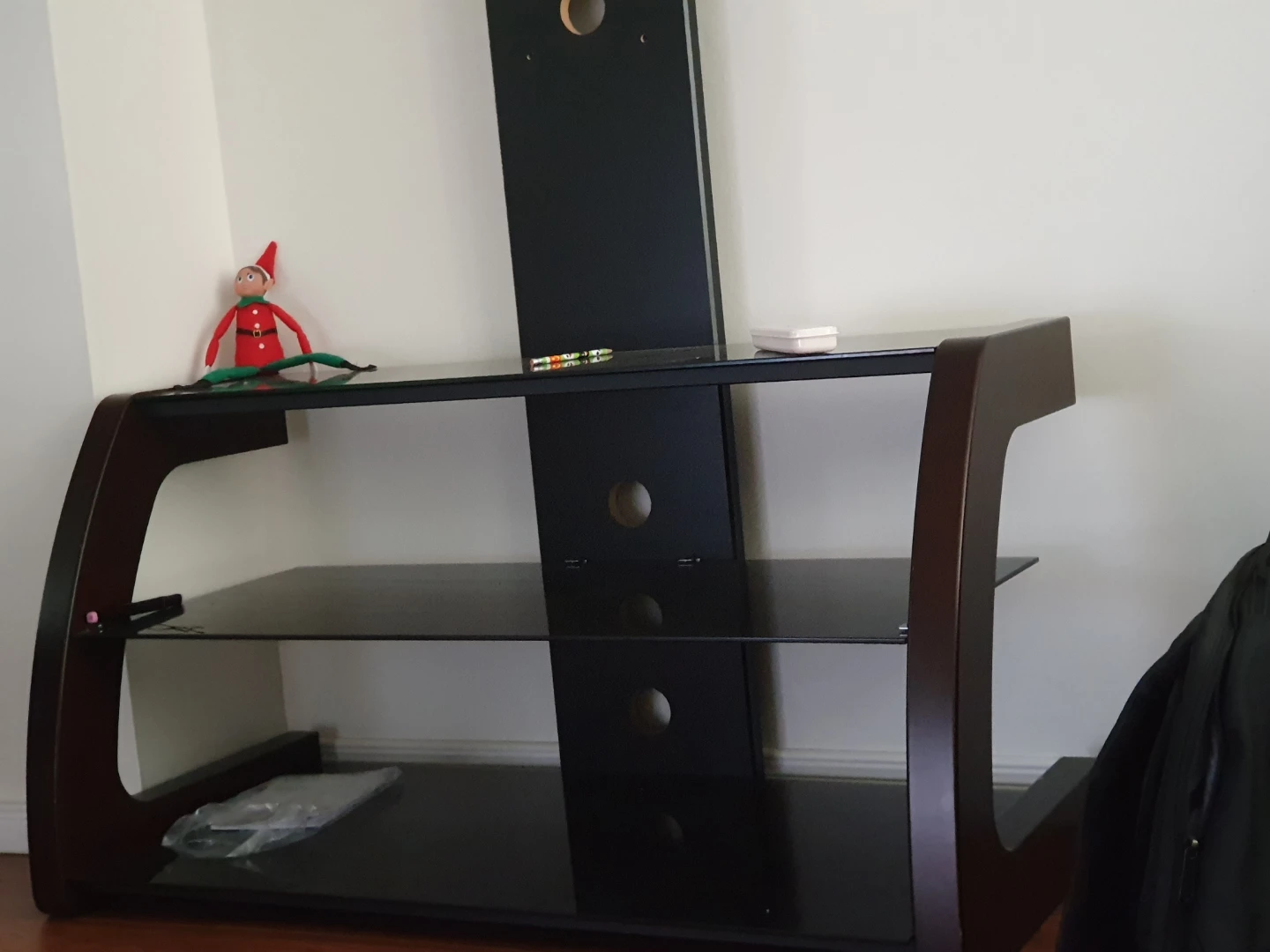 Black Glass TV Stand with Mount - photo 2