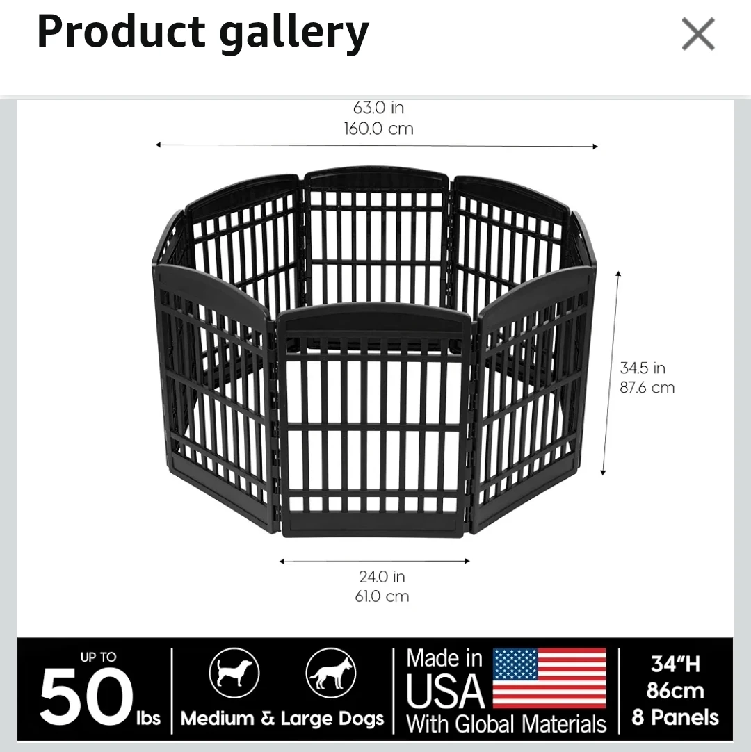 IRIS USA 8-Panel Dog Playpen- - photo 3
