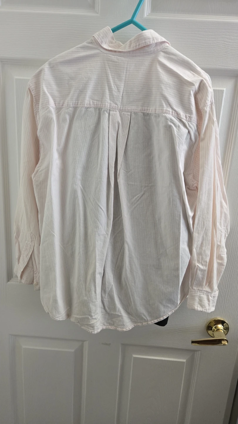 Vintage Pastel Striped Blouse with Floral Embroidery - photo 2