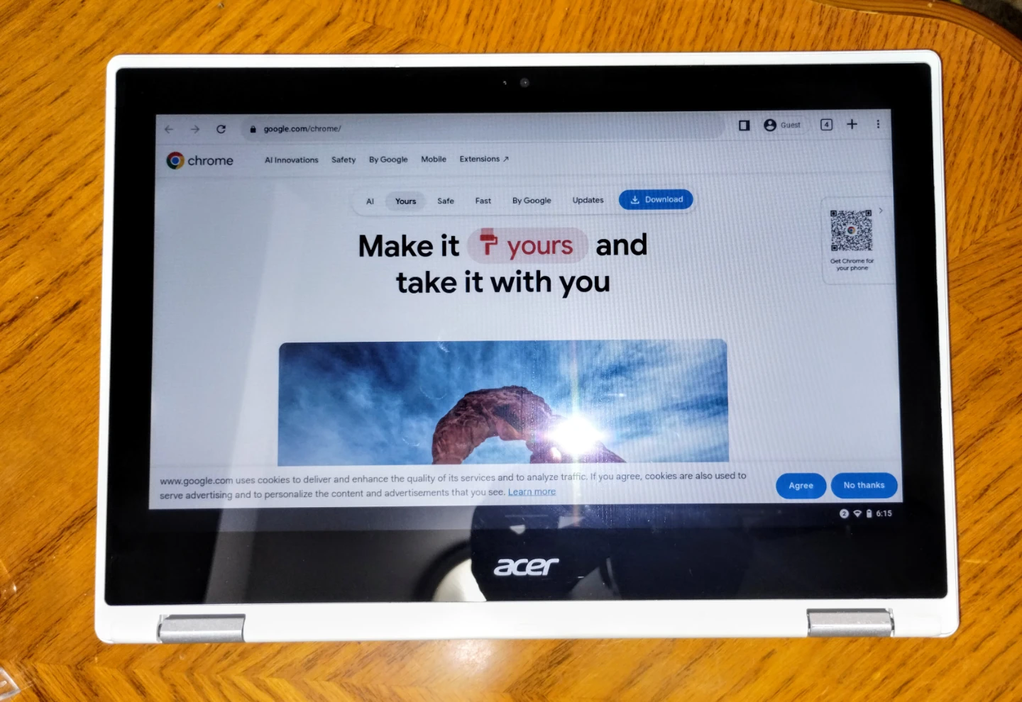 Acer touch screen Chromebook Convertible Laptop - photo 2