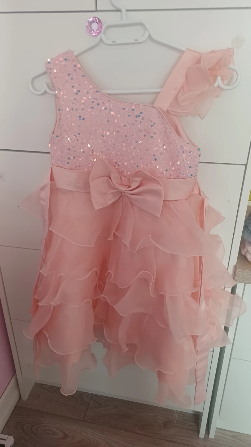 Girls Pink Sequin Ruffle Dress - photo 2