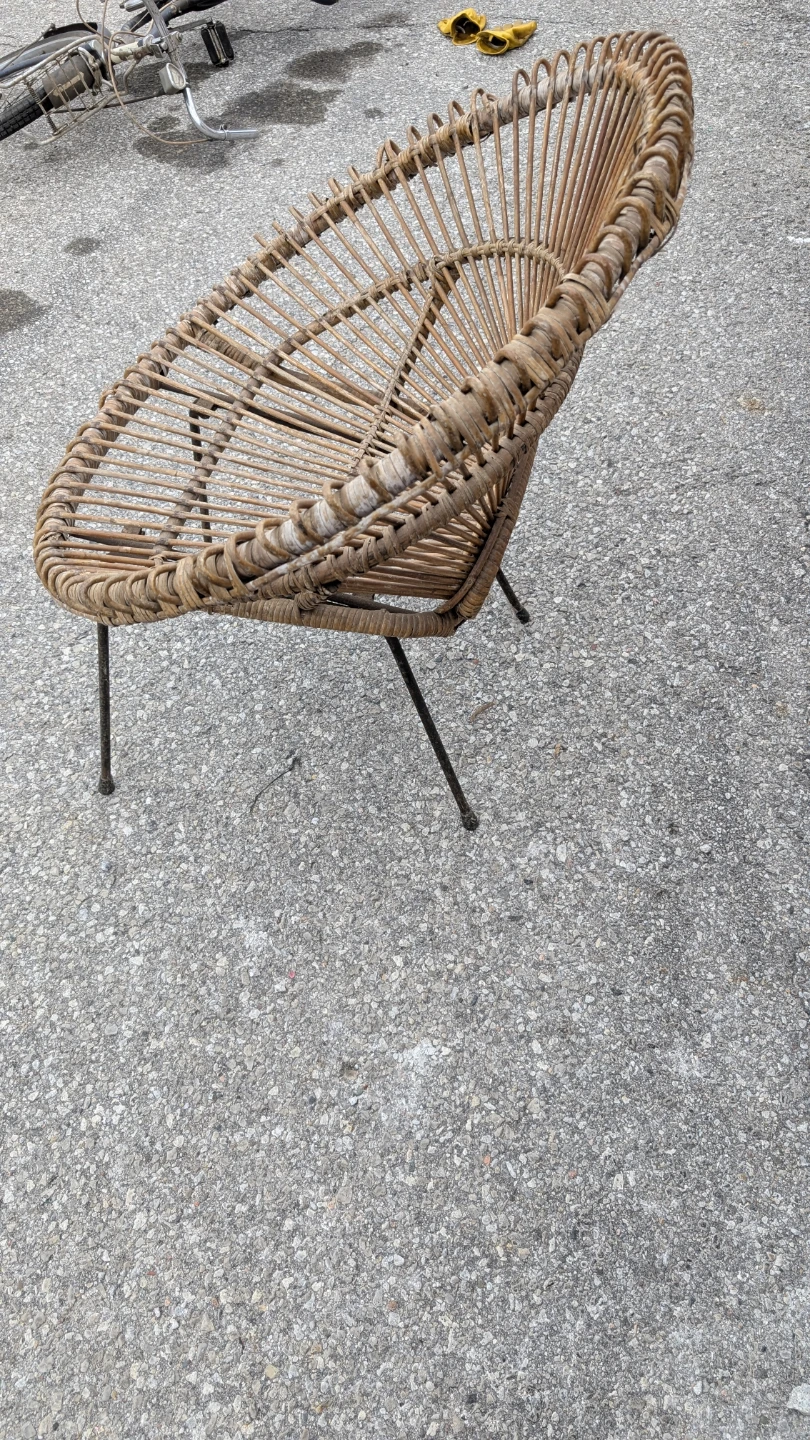 Vintage Rattan Wicker Lounge Chair - photo 4