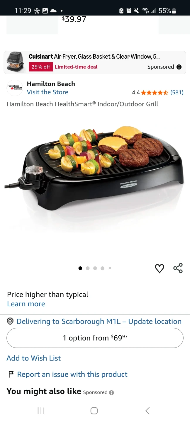 Hamilton Beach Indoor/Outdoor Smokeless Grill