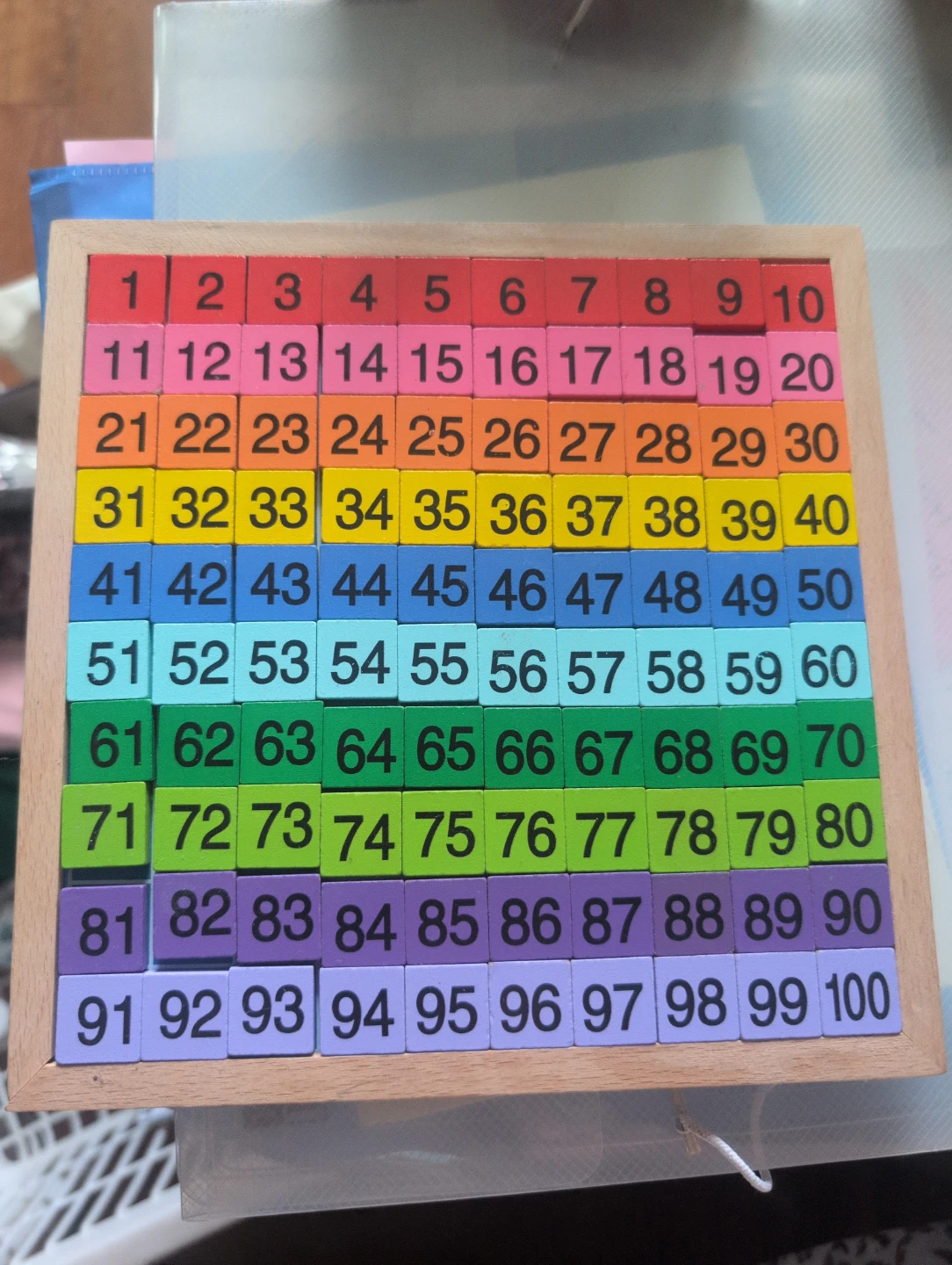 Wooden 1 to 100 Number Board