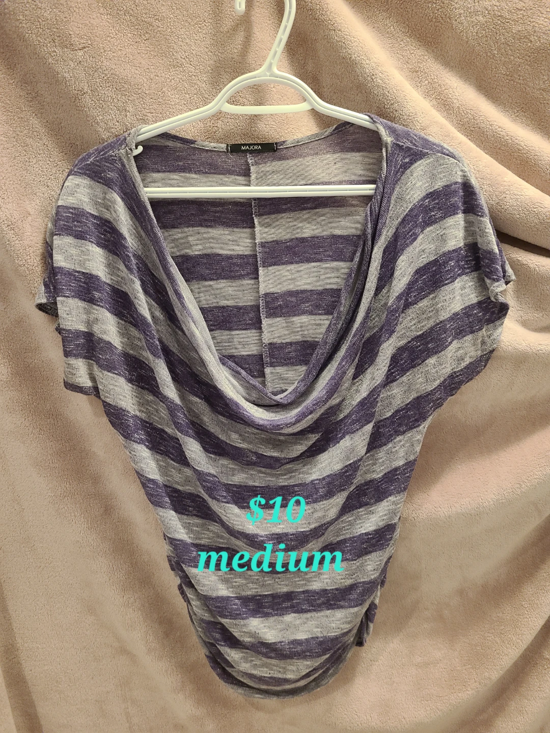 Majora Striped Cowl Neck Top