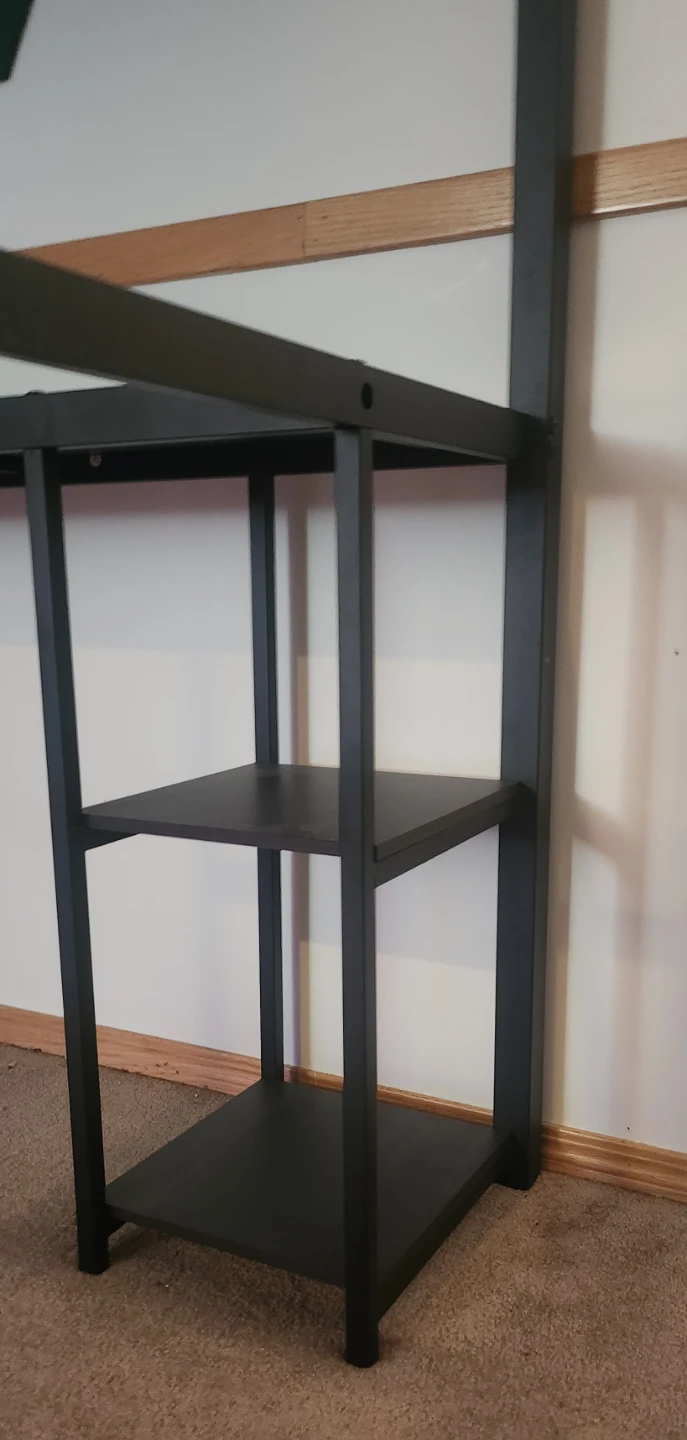 Black Metal Loft Bed with Desk and Shelving - photo 5