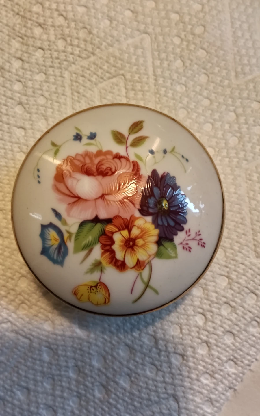 Bavaria Germany Floral Porcelain Trinket Box