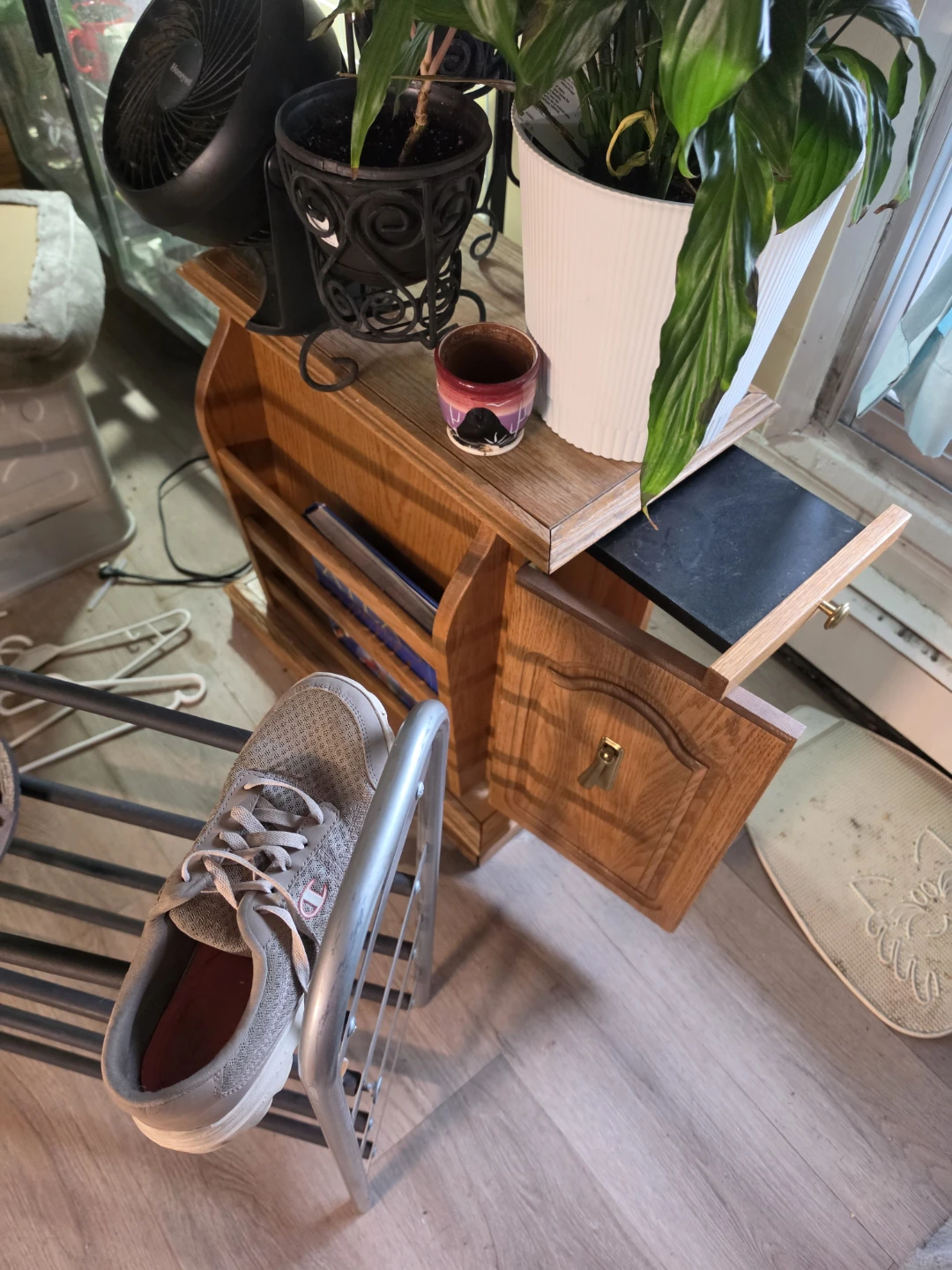 Oak End Table with Storage - photo 2