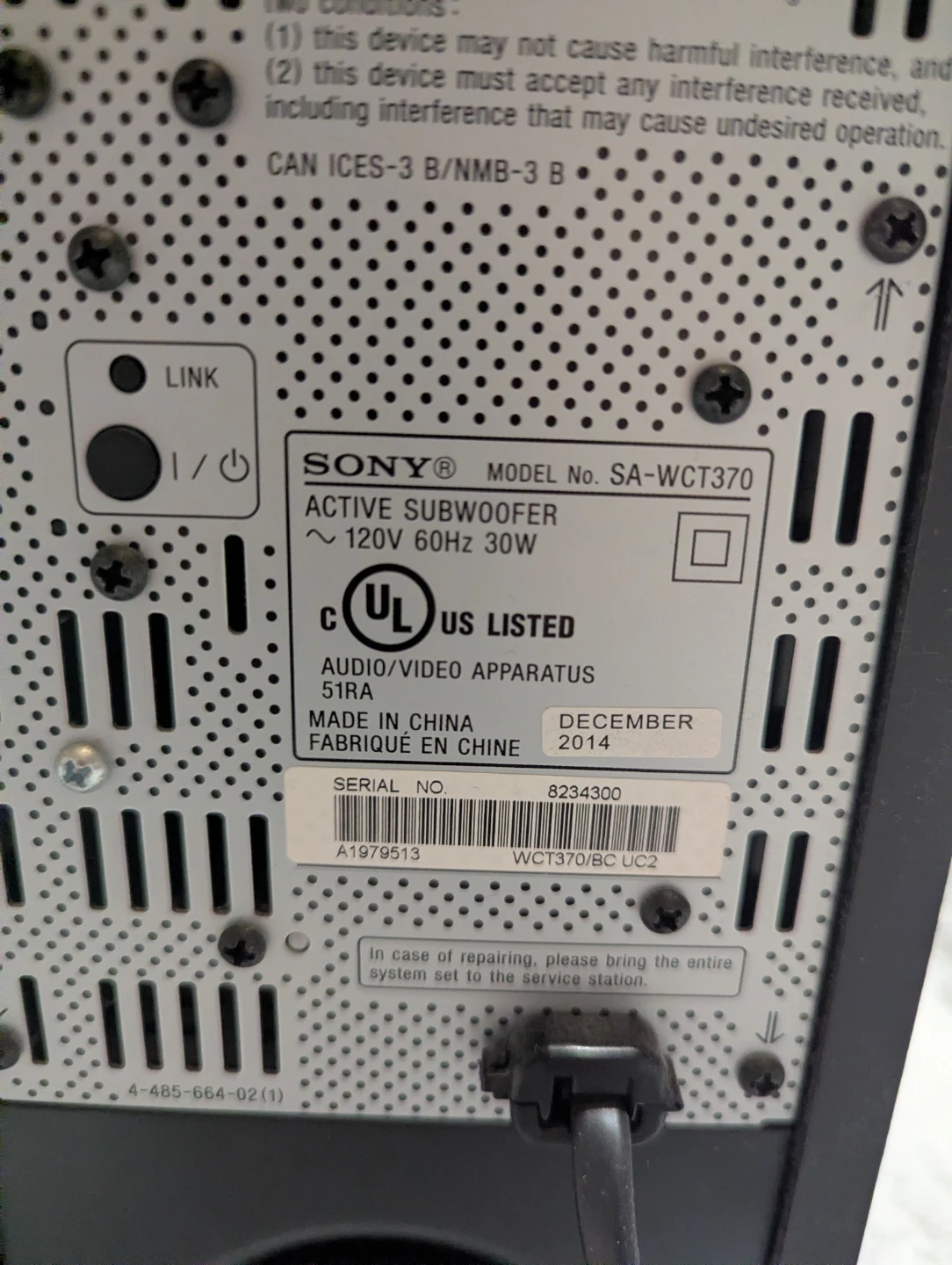 Sony Soundbar and Subwoofer System HT-CT370 - photo 5