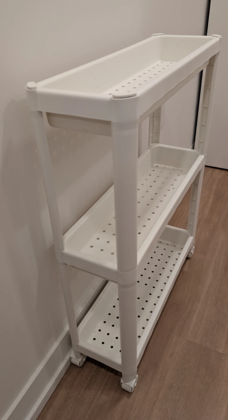Rolling Utility Cart / Slim 3-Tier Storage Trolley (White) - photo 4