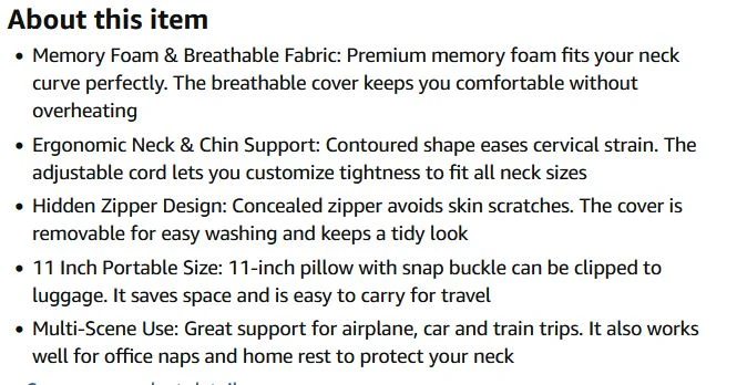 NEW Memory Foam Travel Neck Pillow - photo 3