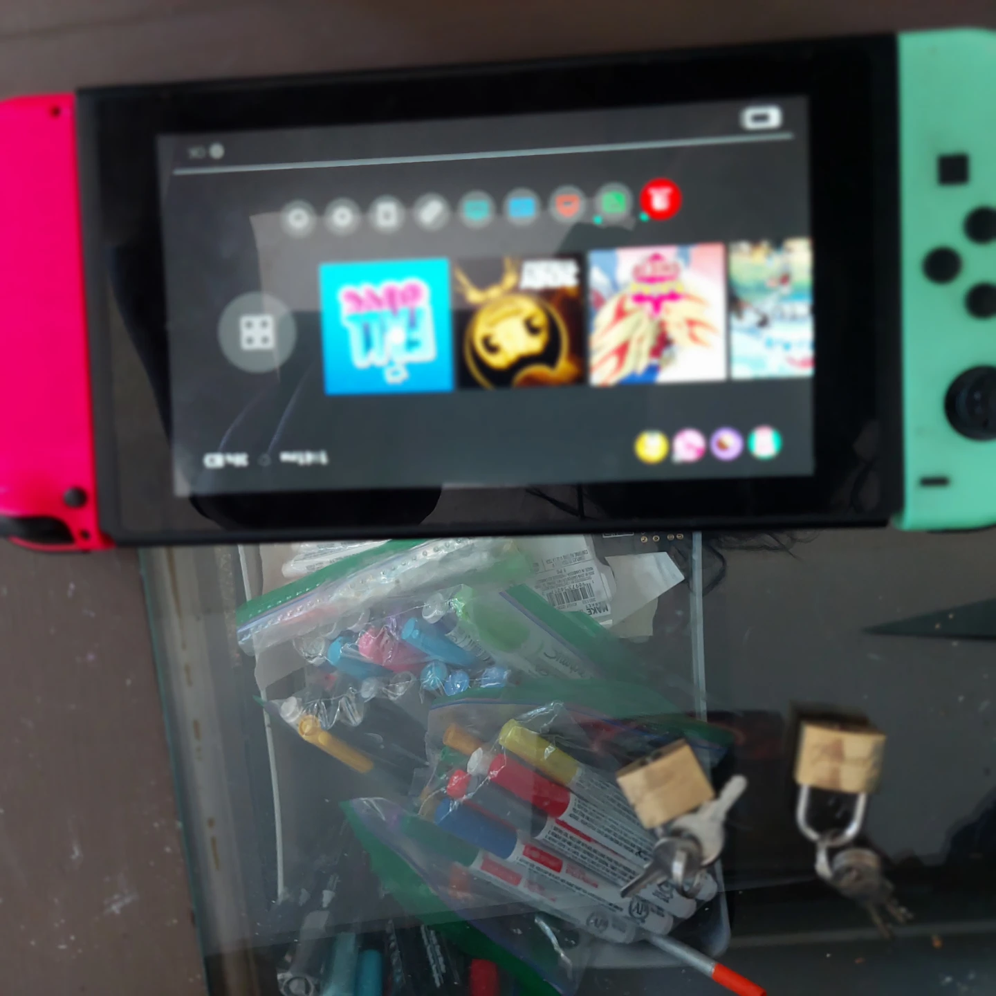 Nintendo Switch Console with Neon Joy-Cons - photo 2