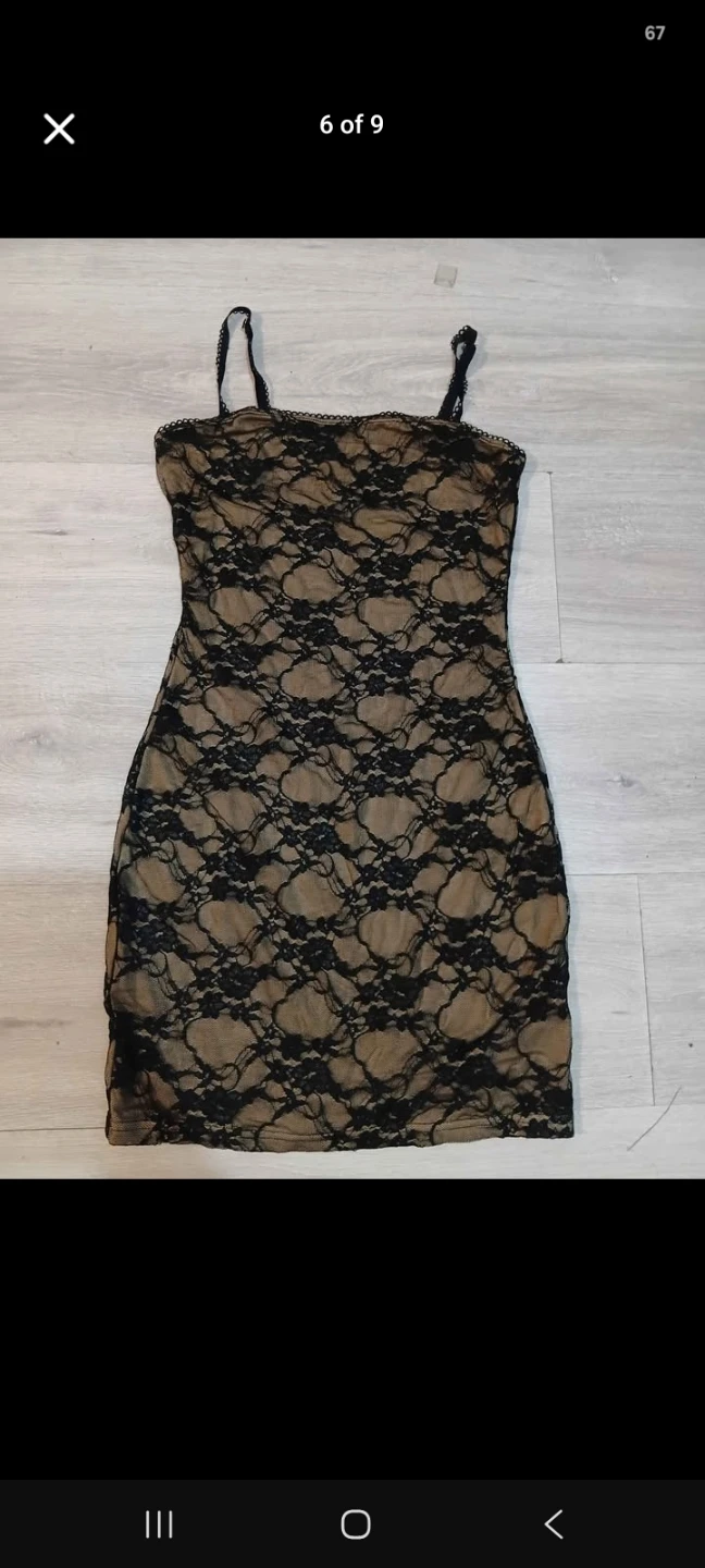 Black Lace Overlay Mini Dress
