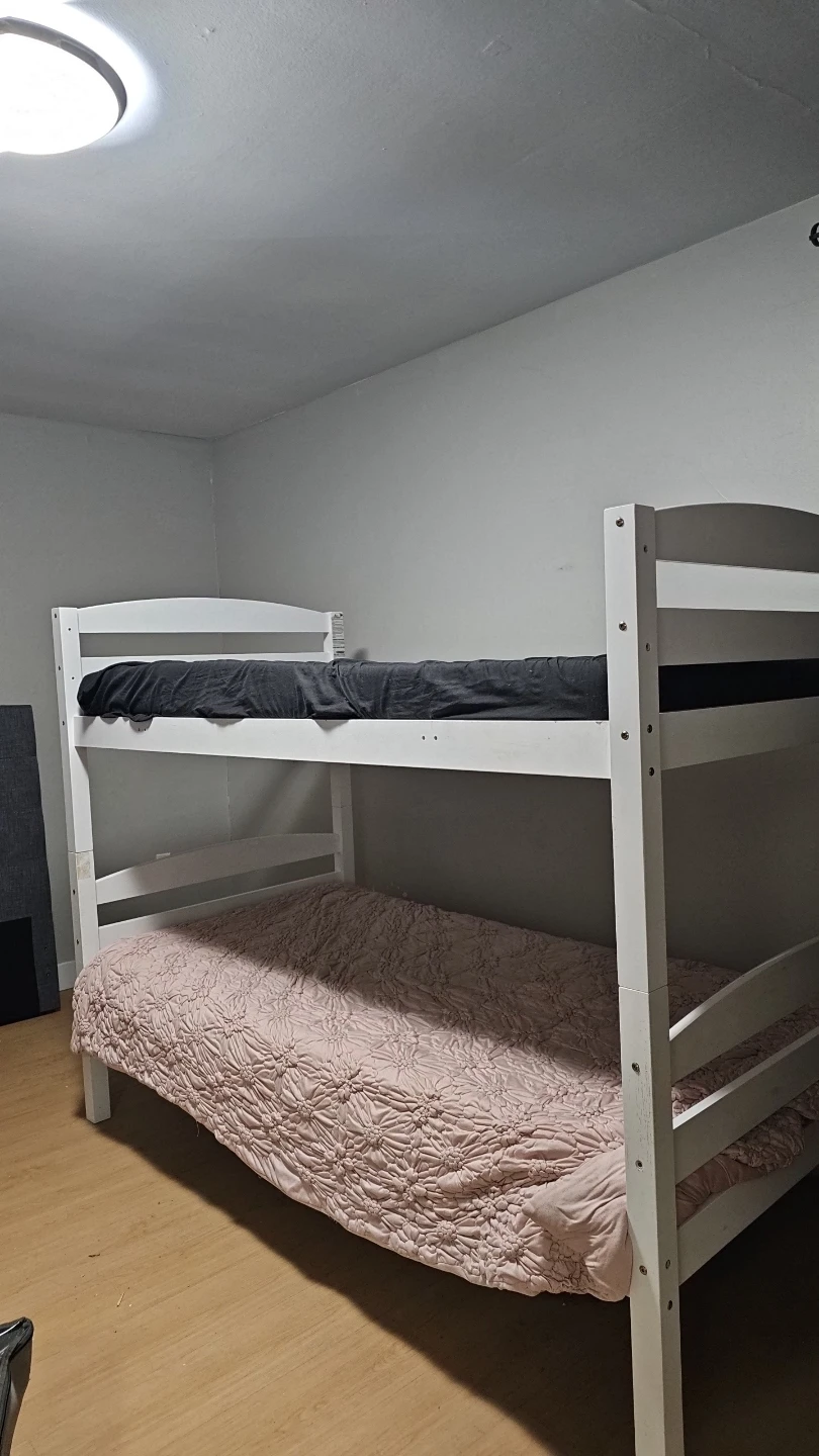 White Wooden Bunk Bed