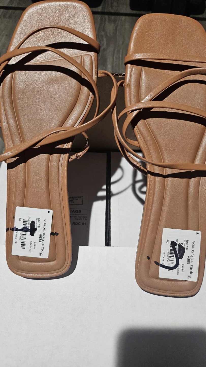 Open Edit Tan Strappy Sandals