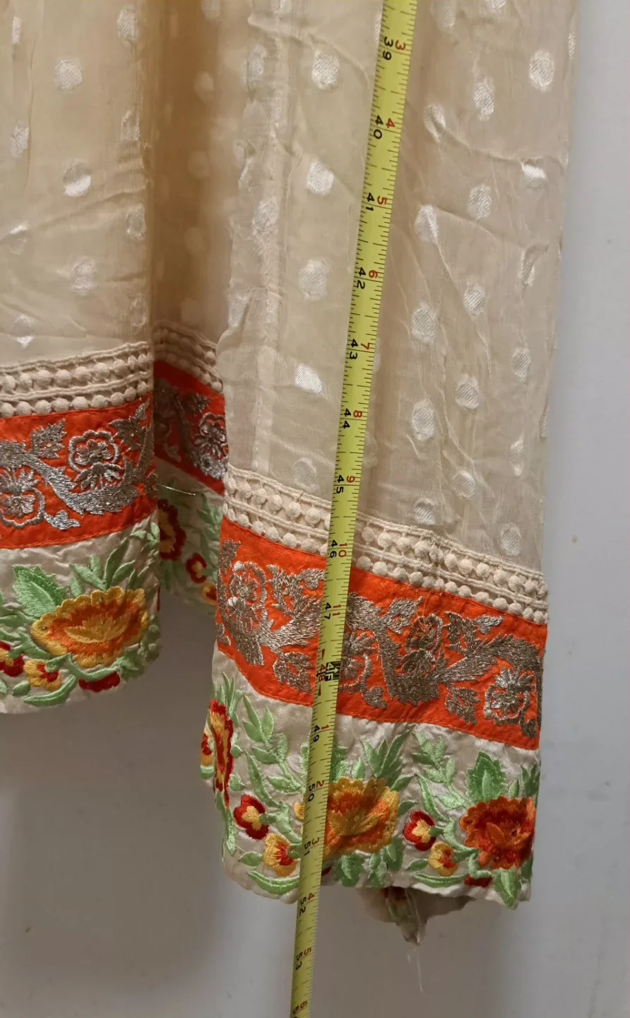 Embroidered Cream and Yellow Anarkali Dress - photo 3