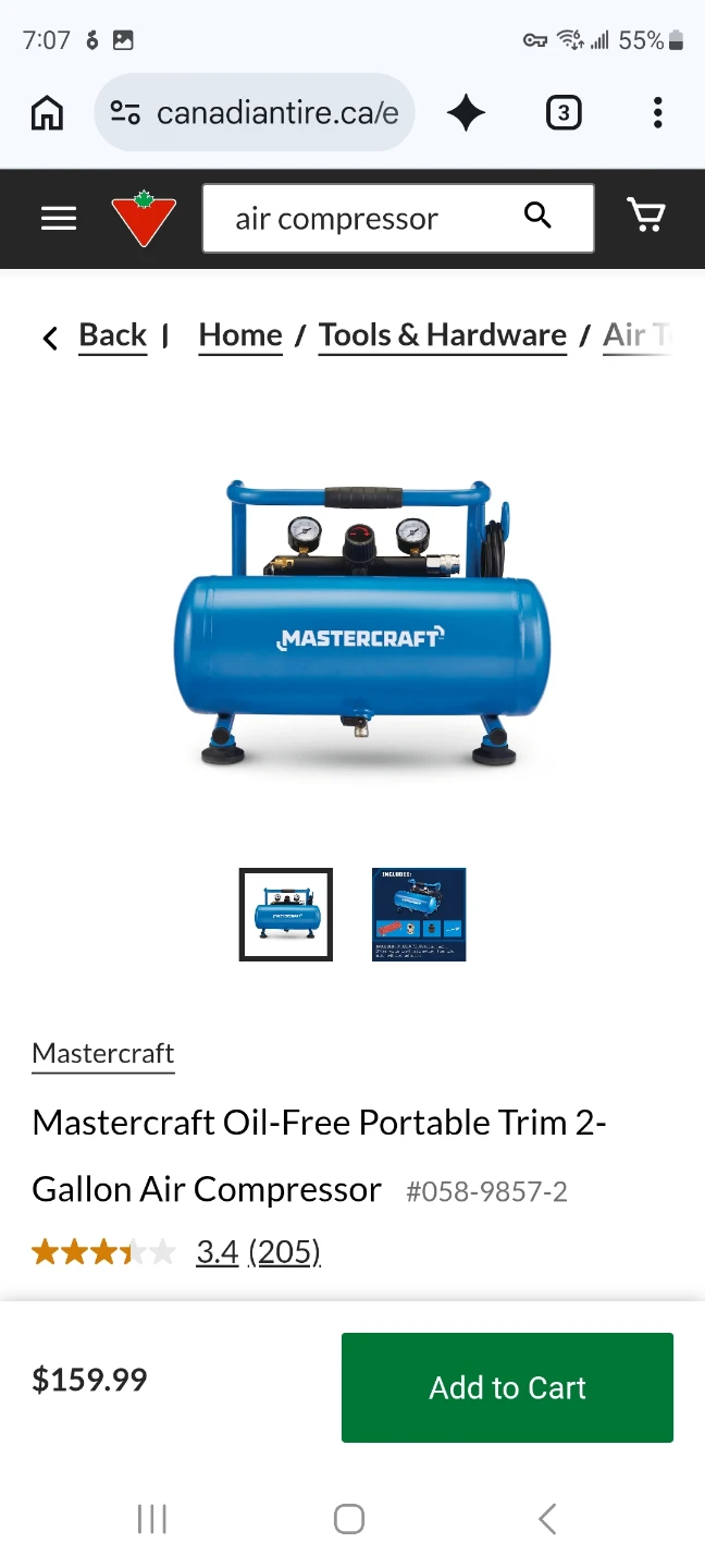 Mastercraft 2-Gallon Portable Air Compressor Kit - photo 5
