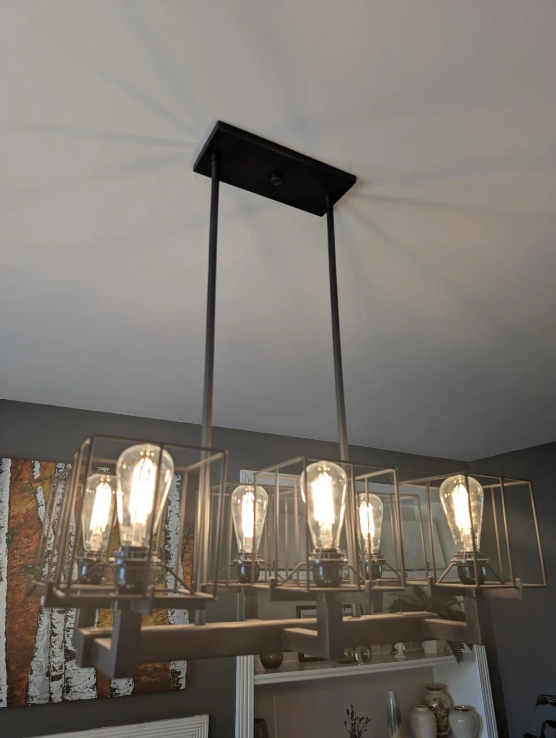 Industrial 5-Light Metal Cage Chandelier - photo 4