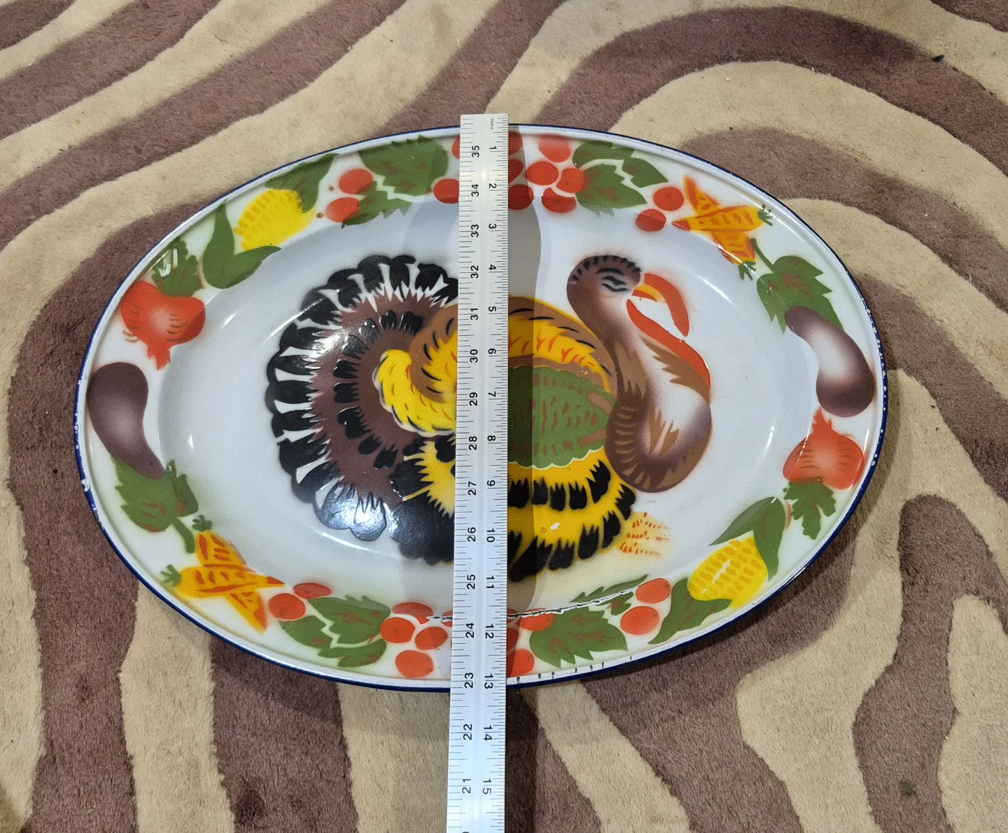 Vintage Turkey Enameled Serving Platter (Skokie) - photo 4