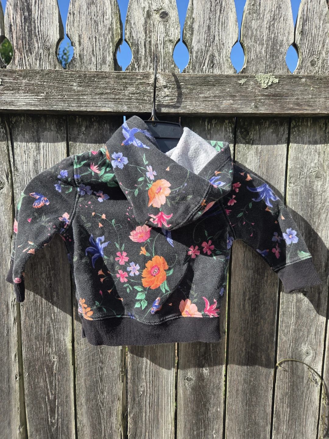 Old Navy Floral Zip-Up Hoodie 12-18M - photo 2