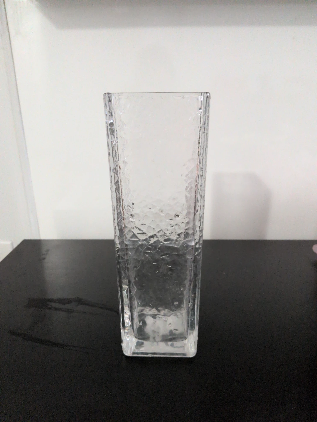 Clear Glass Square Vase