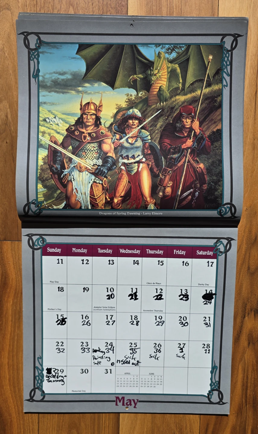 Vintage 1994 Dragonlance Calendar - photo 5