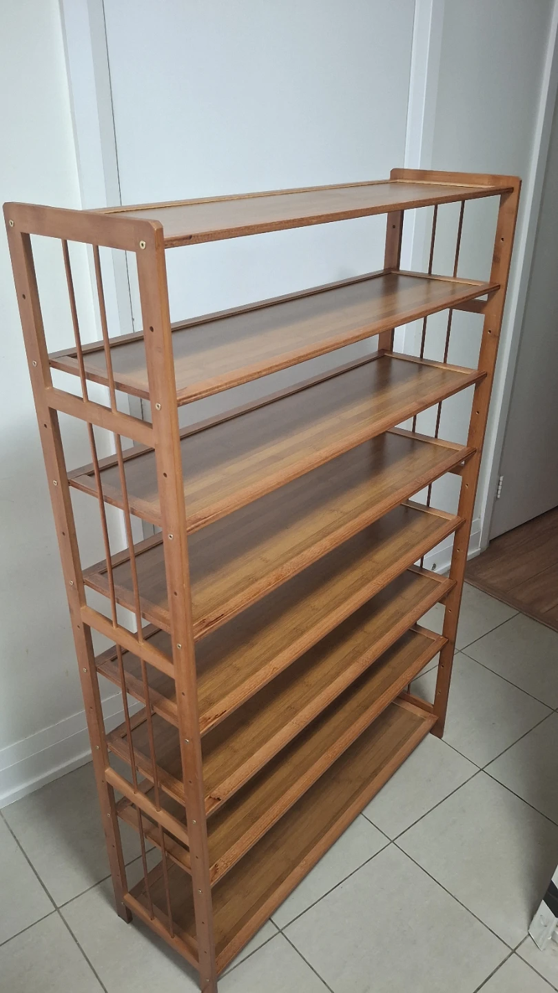 7-Tier Bamboo Shoe Rack shelf 79x25x125cm - photo 3
