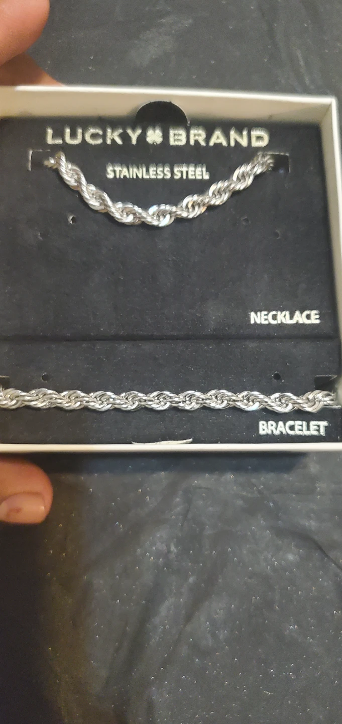Lucky Brand Stainless Steel Necklace and Bracelet Set - photo 4