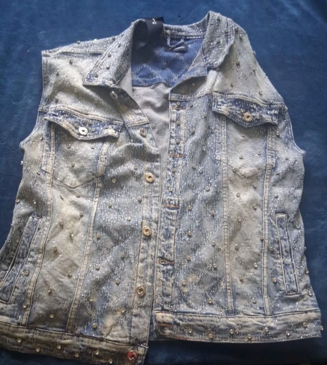 Embellished denim vest - photo 2